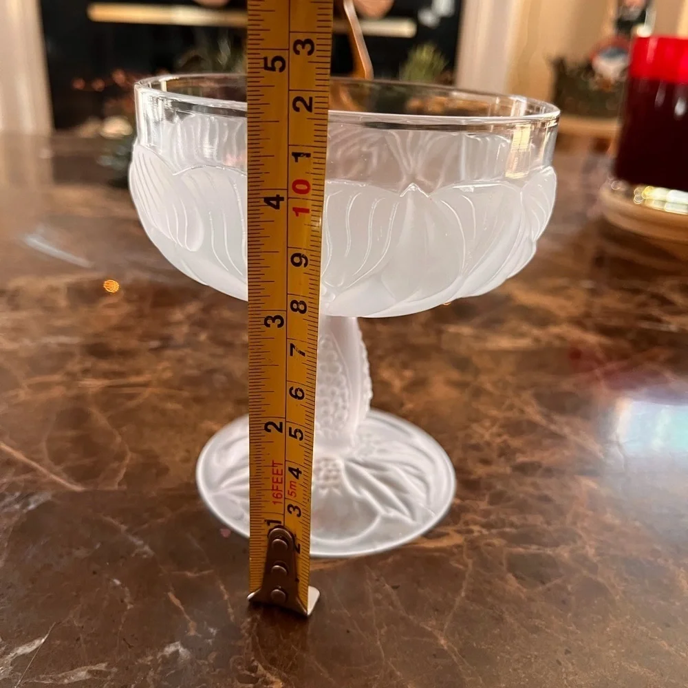 RARE vintage, TAITU Of Italy,  frosted champagne/sorbet glass